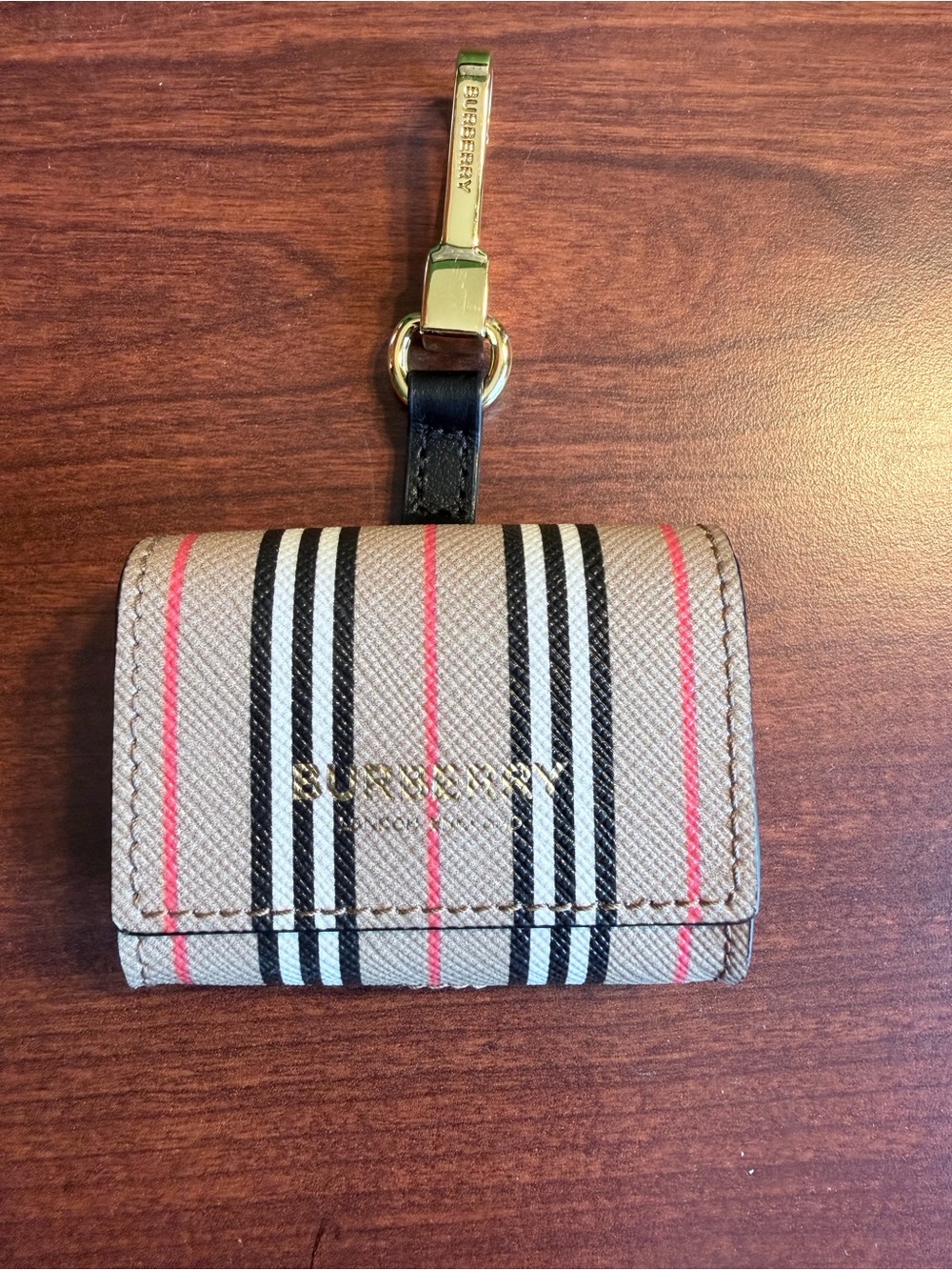 Authentic Burberry Vintage Check AirPods Pro Case Holder Keychain